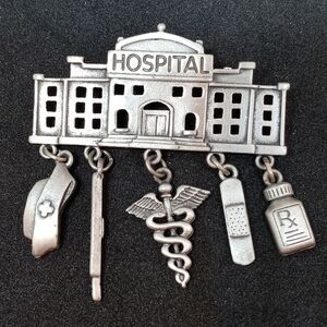 Vintage Metal Hospital brooch